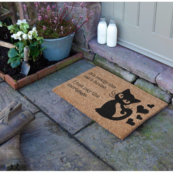 Kokosšķiedras kājslauķis 40x60 cm It's Really the Cats House – Artsy Doormats-image-1