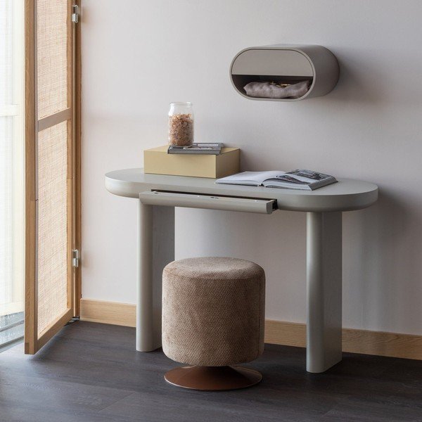 Pelēkbēšs daudzlīmeņu sienas plaukts 39 cm Momo – WOOOD-image-1