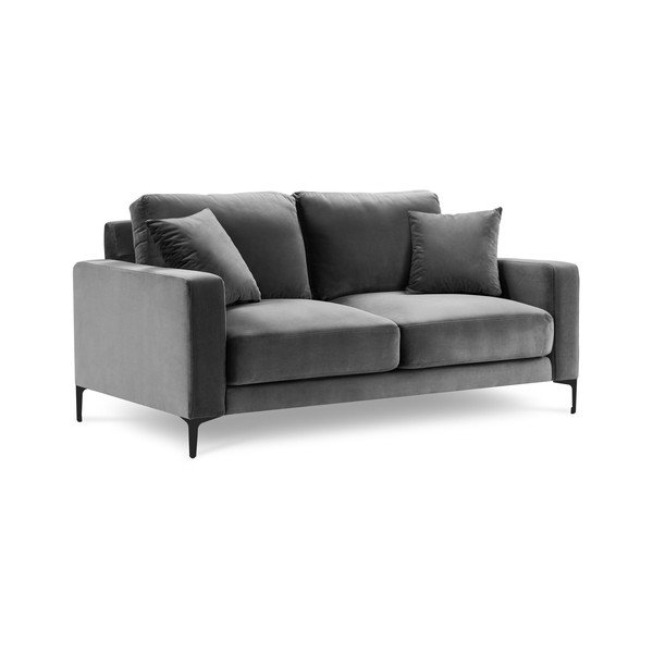 Pelēks samta dīvāns Kooko Home Harmony, 158 cm-image-2