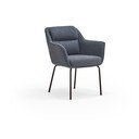 Zils polsterēts ēdamistabas krēsls ar roku balstiem Sadira – Teulat