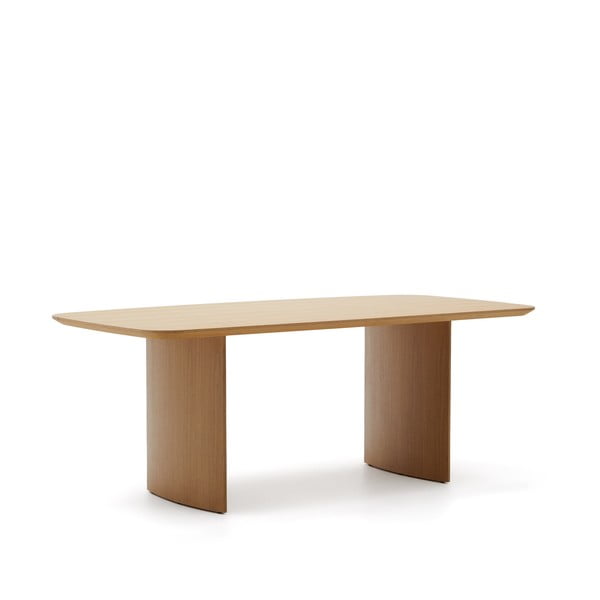 Dabīga toņa ēdamgalds ar ozolkoka imitāciju 100x200 cm Litto – Kave Home-image-2