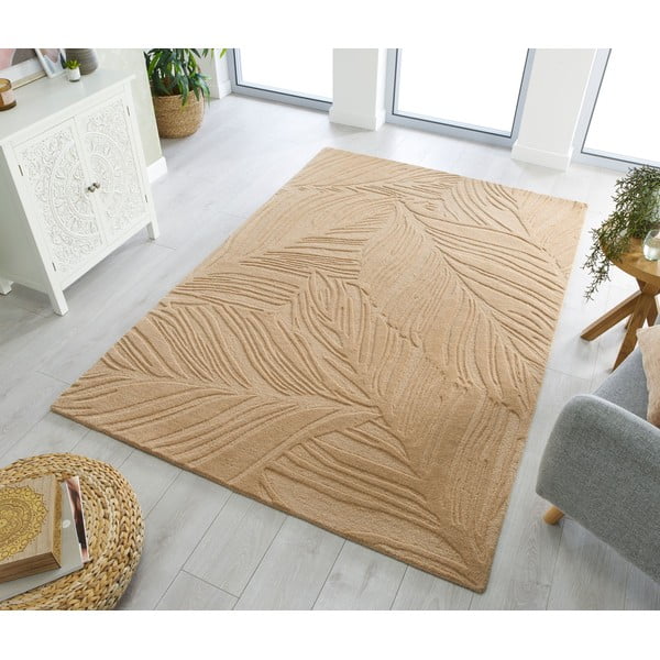 Gaiši brūns vilnas paklājs Flair Rugs Lino Leaf, 120 x 170 cm-image-1