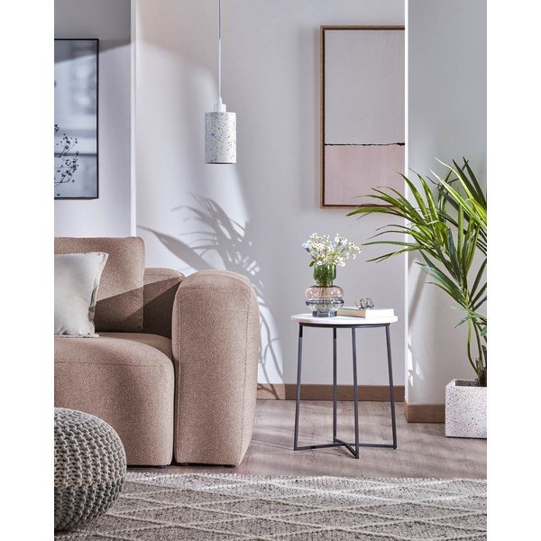 Apaļš sānu galdiņš ar marmora virsmu ø 41 cm Bryson – Kave Home-image-1