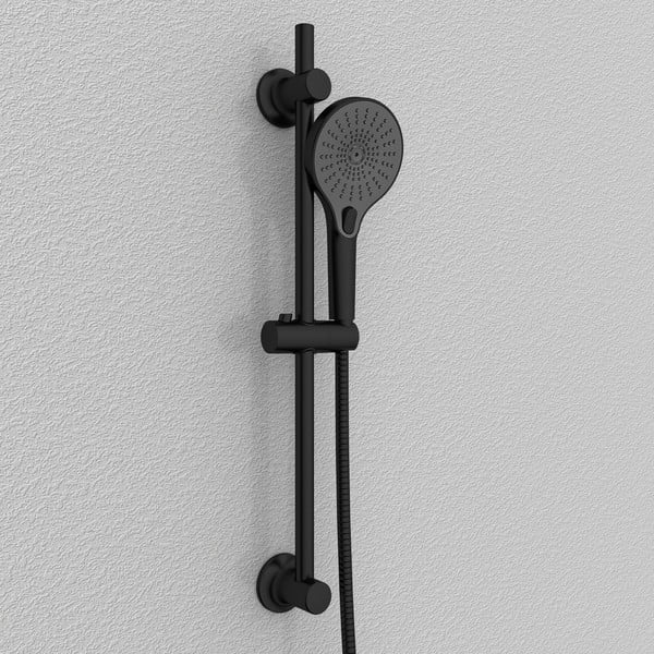 Melns nerūsējošā tērauda pašturošs dušas stienis 70 cm – Wenko-image-1