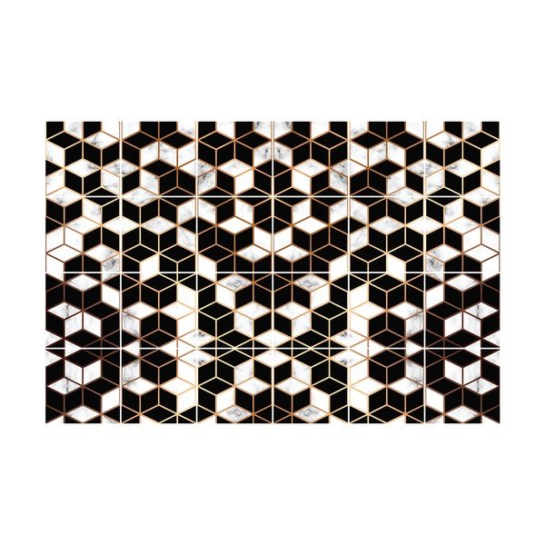 24 sienu uzlīmju komplekts Ambiance Black and Gold Marble, 10 x 10 cm-image-2