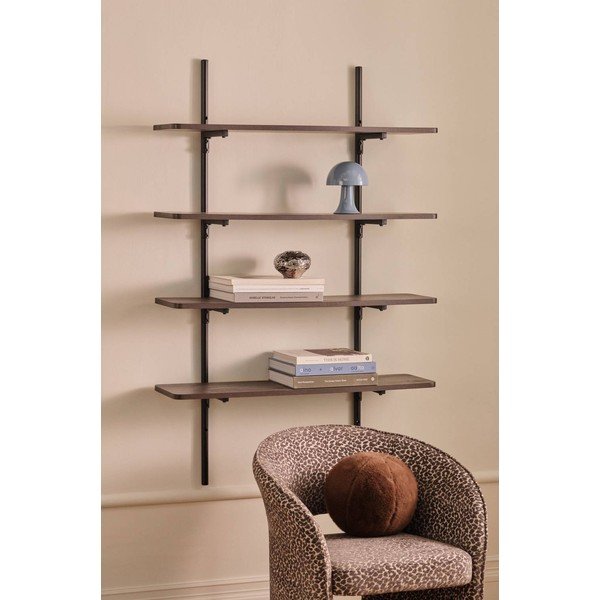 Brūns daudzlīmeņu metāla sienas plaukts 100 cm Gilda – Ellos Home-image-2