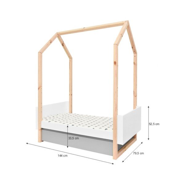Mainīga bērnu gultiņa ar atvilktni BELLAMY Pinette-image-2
