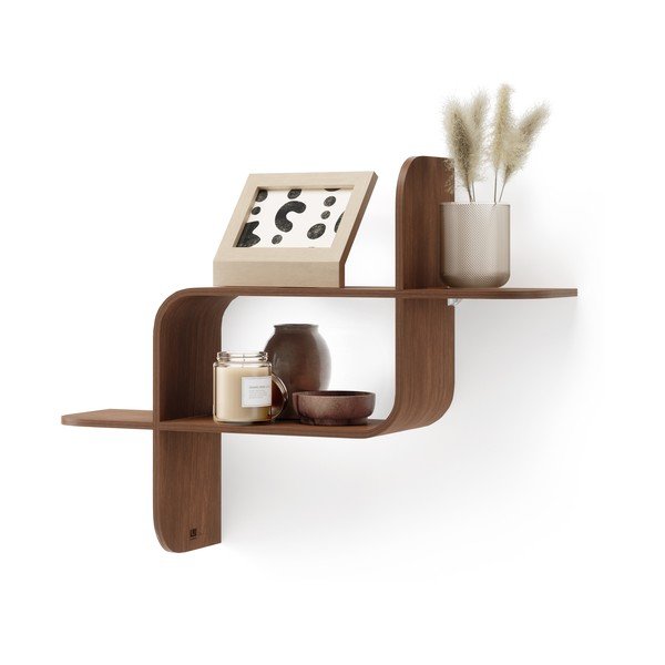 Dabīga toņa divstāvu plaukts no gumijkoka Montage – Umbra-image-3