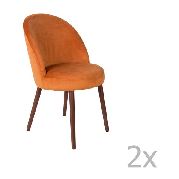 2 oranžu Dutchbone Barbara krēslu komplekts