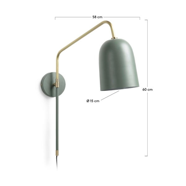Zaļa sienas lampa ø 15 cm Audrie – Kave Home-image-4