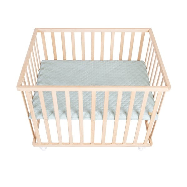 Dabīga toņa bērnu sētiņa ar regulējamu augstumu/ar riteņiem 75x100 cm Style – Roba-image-2