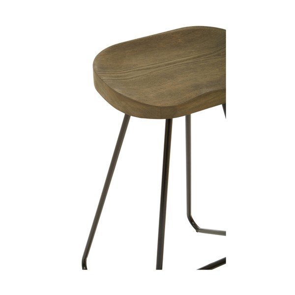 Melna/dabīga toņa gobas masīvkoka bāra taburete (sēdekļa augstums 78 cm) District – Premier Housewares-image-4