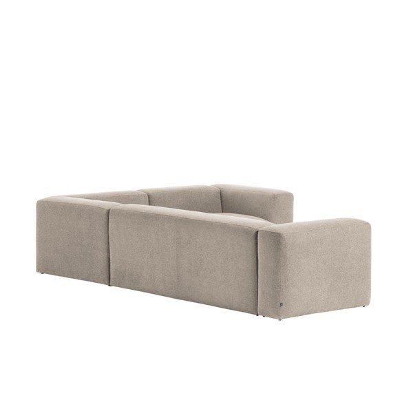 Bēšs stūra dīvāns no šenila auduma Blok – Kave Home-image-4