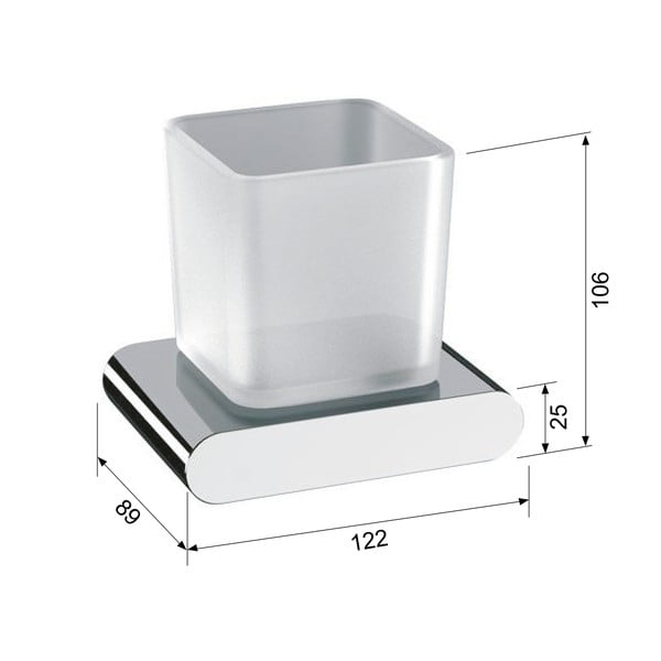 Balts stikla sienas trauks zobu birstei Flori – Sapho-image-2