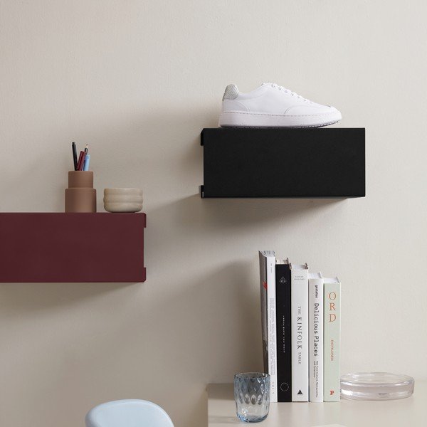 Melns daudzlīmeņu tērauda sienas plaukts 35 cm – ReCollector-image-3