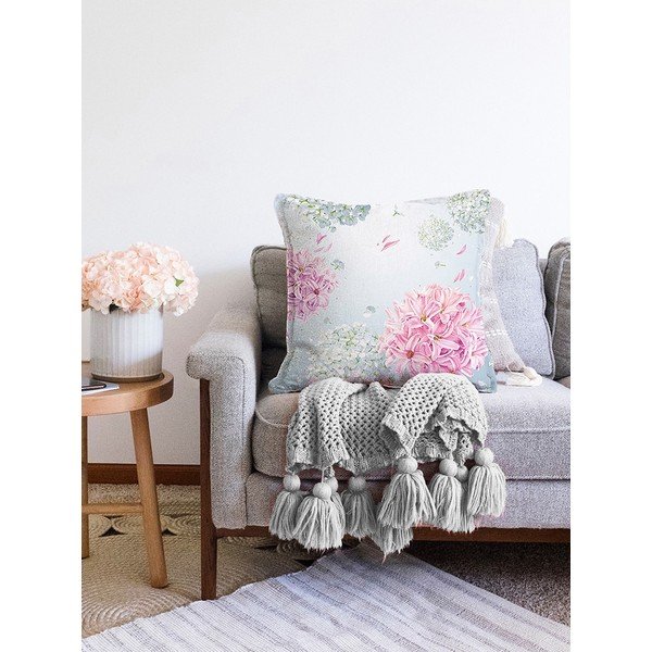 Zila spilvendrāna ar kokvilnas maisījumu Minimalist Cushion Covers Peony, 55 x 55 cm-image-2