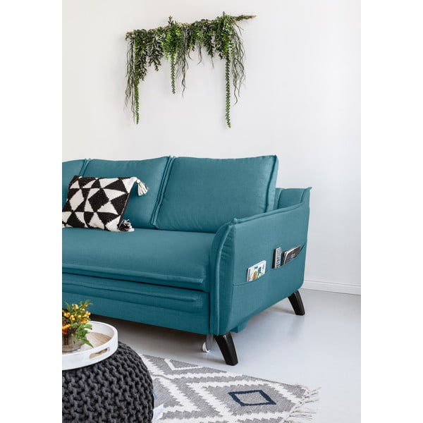 Tirkīza zils izlaižams stūra dīvāns Miuform Charming Charlie, kreisais stūris-image-3