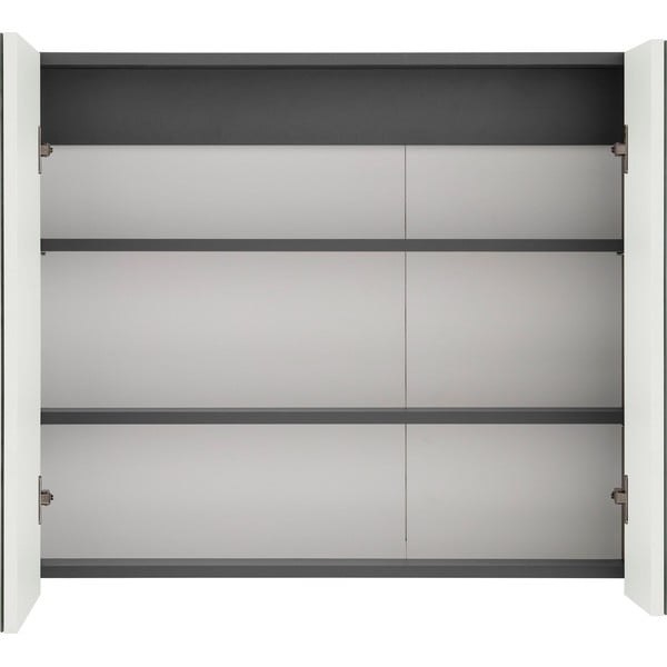 Pelēks sienas skapītis vannas istabai ar spoguli Støraa Wisla, 80 x 70 cm-image-1