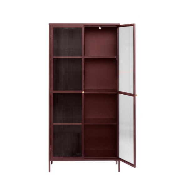 Sarkana metāla vitrīna 90x190 cm Bronco – Unique Furniture-image-3