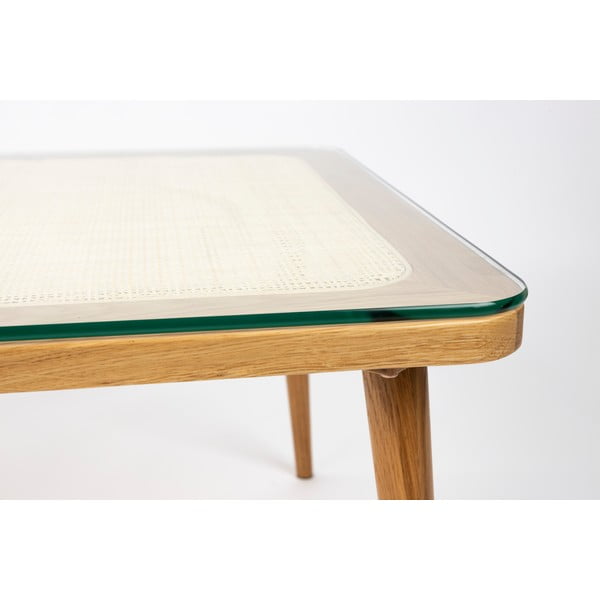 Dabīga toņa stikla žurnālgaldiņš 60x120 cm Haru – White Label-image-4