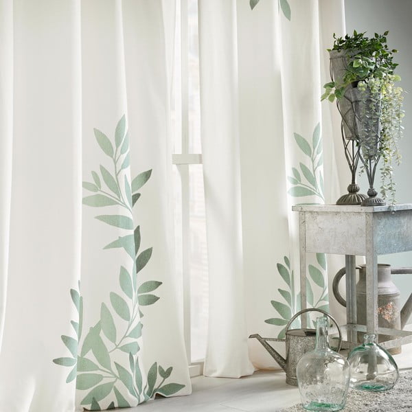 Balts/zaļš aizkars 140x260 cm Nymphea – douceur d'intérieur-image-3