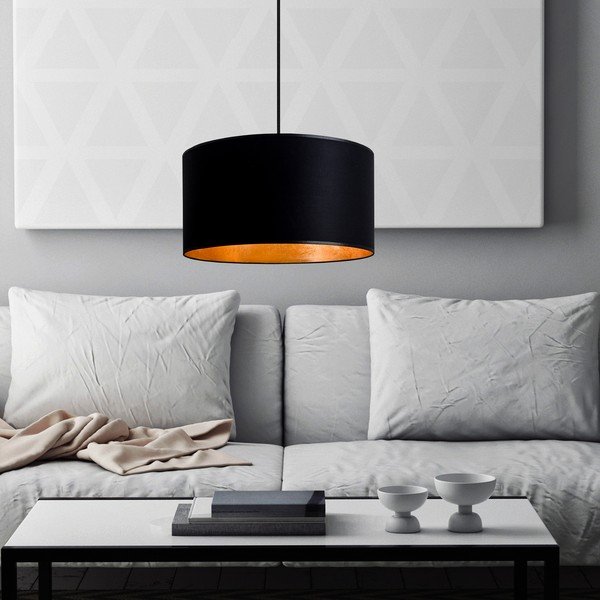 Melns piekaramais lukturis ar zelta krāsas iekšpusi Sotto Luce Mika, ⌀ 36 cm-image-2