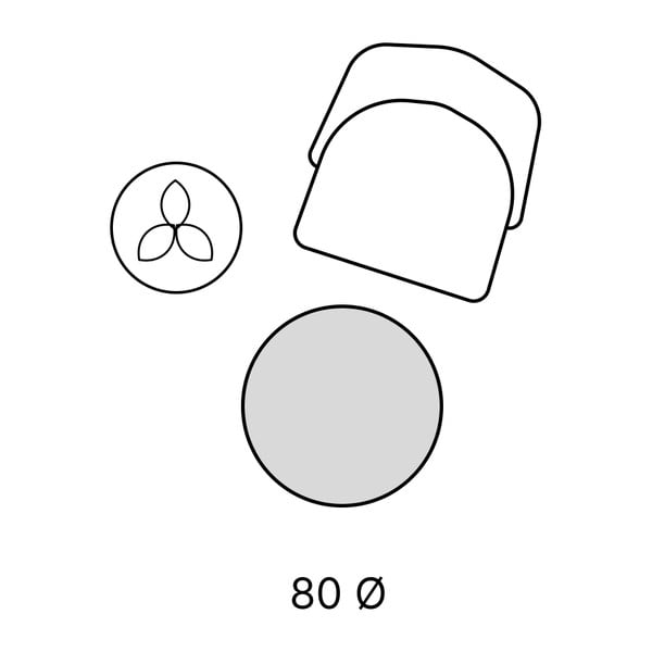 Brūns/zelta krāsas mazgājams apaļš paklājs ø 80 cm – Vitaus-image-3