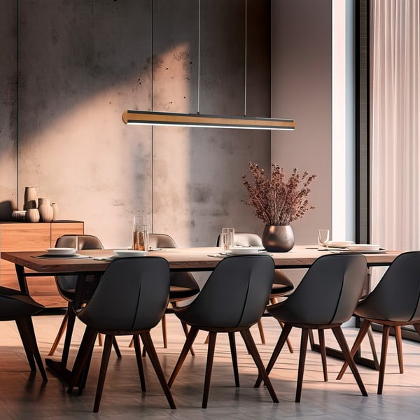 Melna/dabīga toņa LED piekaramā lampa Deacon – Trio-image-2