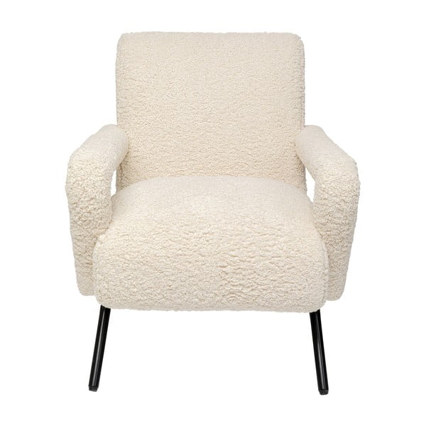 Krēmkrāsas atpūtas krēsls no buklē auduma Sascha – Kare Design