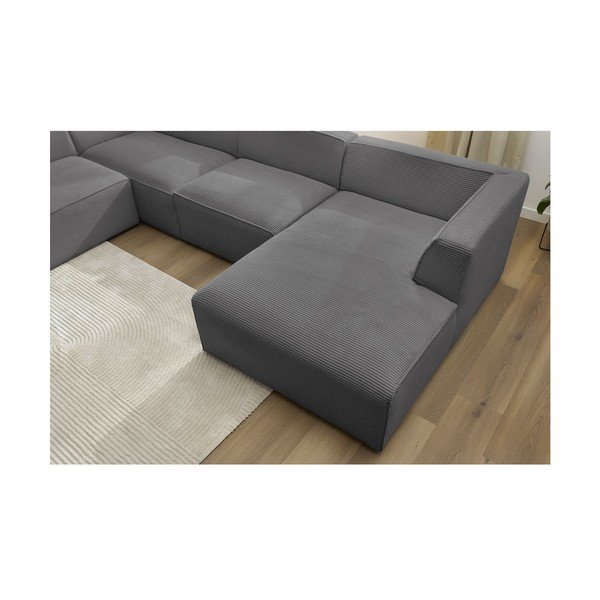 Tumši pelēks velveta modulārais stūra dīvāns (ar kreiso stūri/U veida) Megeve – Bobochic Paris-image-3