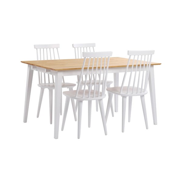 Ozolkoka ēdamgalds ar baltām kājām Rowico Mimi, 140 x 90 cm-image-3