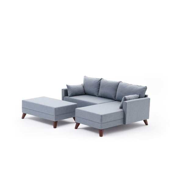 Gaiši zils stūra dīvāns (ar labo stūri) Bella – Balcab Home