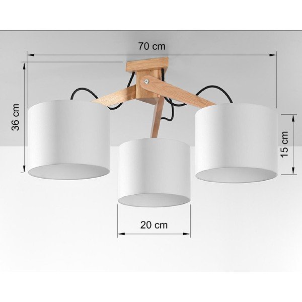 Balta griestu lampa Sollux Donna, garums 70 cm-image-2