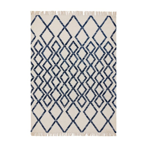Bēšs un zils paklājs Asiatic Carpets Hackney Diamond, 160 x 230 cm