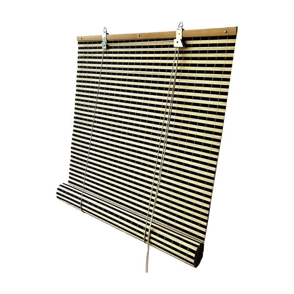 Melna/dabīga toņa bambusa žalūzija 150x160 cm Vela – Gardinia-image-3