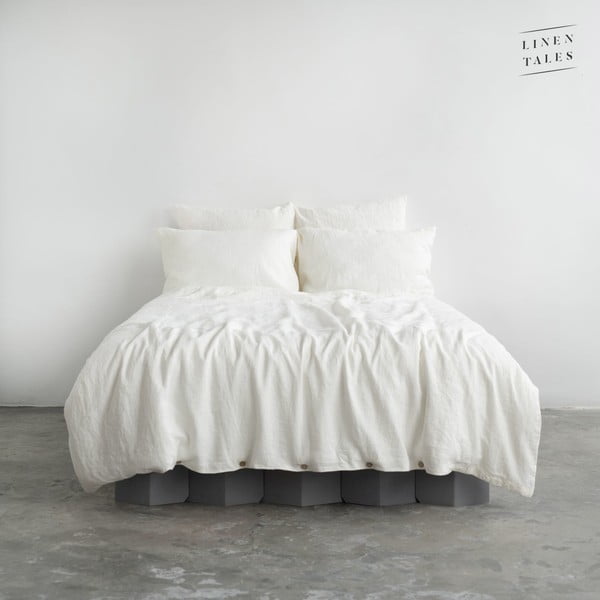 Balta lina gultas veļa 200x200 cm – Linen Tales