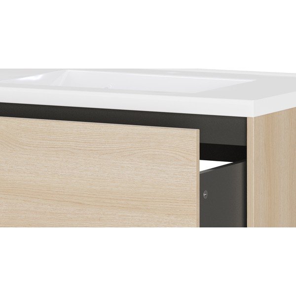 Dabīga toņa piekarams skapītis zem izlietnes ar ozolkoka imitāciju 81x61 cm Bodera – Germania-image-4