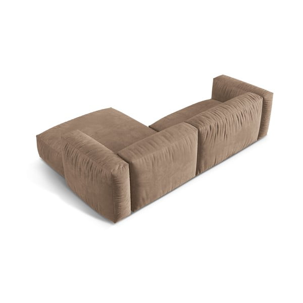 Gaiši brūns samta modulārais stūra dīvāns (ar labo stūri/ar zvilni) Martina – Micadoni -image-3