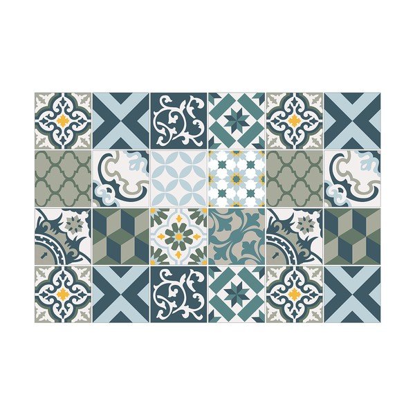 24 sienu uzlīmju komplekts Ambiance Azulejos Rony, 10 x 10 cm-image-2