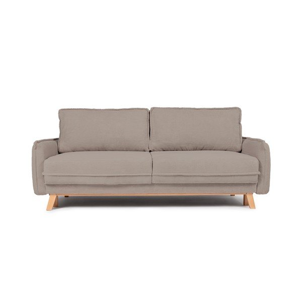 Pelēkbrūns velveta salokāms/ar uzglabāšanas vietu dīvāns 218 cm Tori – Bonami Selection