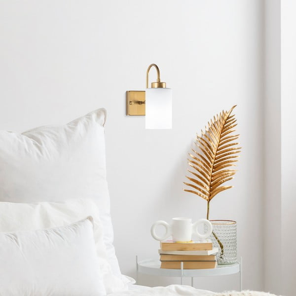 Balta/zelta krāsas sienas lampa ø 10 cm Duzsuz – Opviq lights-image-1
