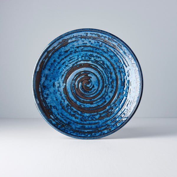 Zils keramikas šķīvis MIJ Copper Swirl, ø 25 cm-image-1
