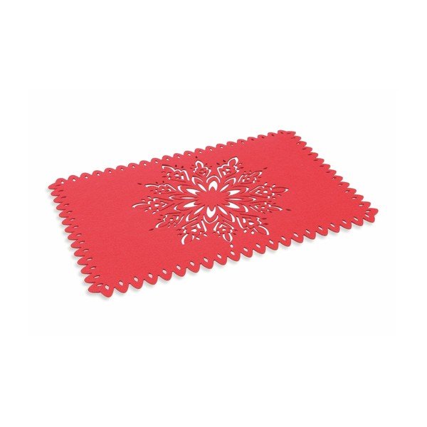 Sarkans Ziemassvētku paliktnis Villa d'Este XMAS Tovaglietta Rett Rossa Fiocco Di Neve, 45 x 30 cm