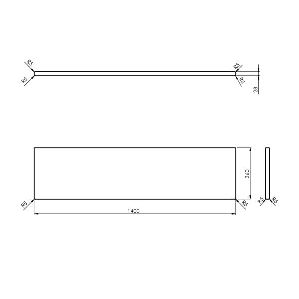 Dabīga toņa ozola masīvkoka vannasistabas letes virsma 140x36 cm Woody – Sapho-image-3