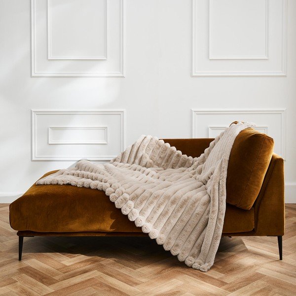 Bēšs mikroplīša pleds 180x220 cm Boudoir – douceur d'intérieur-image-3