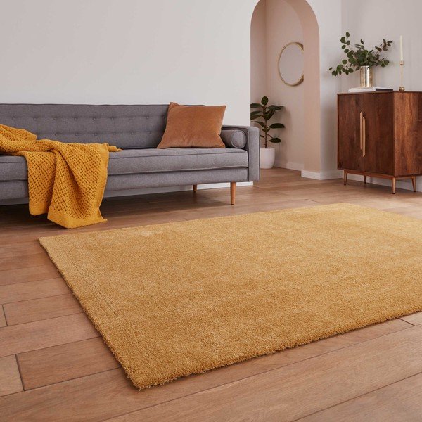 Okera dzeltens mazgājams paklājs 120x170 cm Cove – Think Rugs-image-1