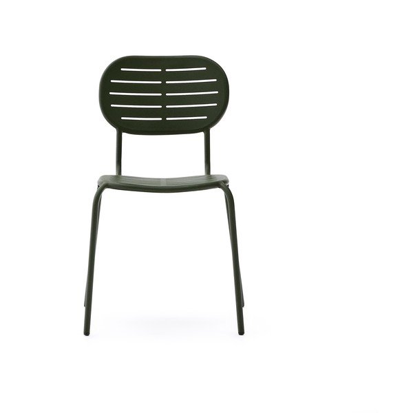 Tumši zaļš metāla dārza krēsls Brai – Kave Home-image-2