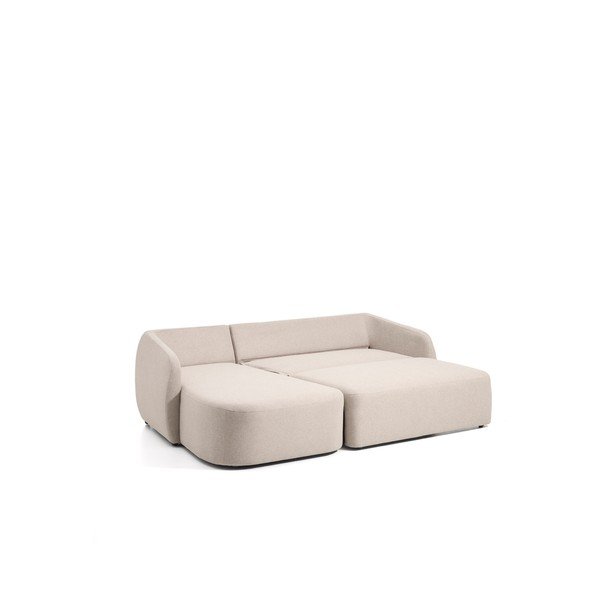 Bēšs salokāms stūra dīvāns no šenila auduma (ar labo stūri/ar zvilni) Laira – Kave Home-image-3