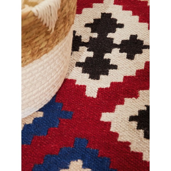 Sarkans divpusējs/ar rokām darināts vilnas celiņa paklājs 60x190 cm Kamal Rami – Nouristan-image-4