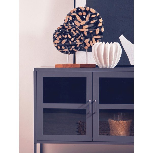 Pelēka tērauda vitrīna 140x80x45 cm Acier – Premier Housewares-image-4
